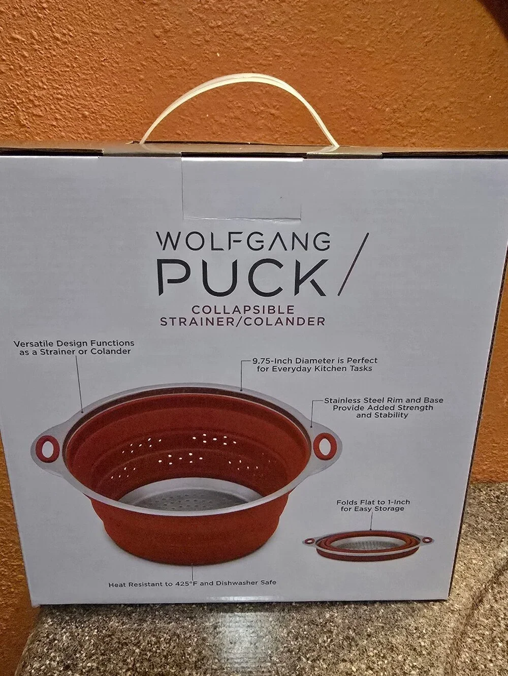 Wolfgang Puck Red Collapsible Colander